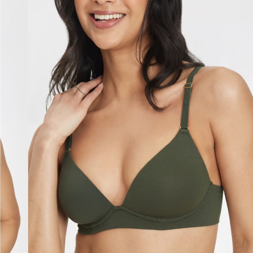 NEW Lively All Day Plunge No-Wire Bra Rich Olive 32D